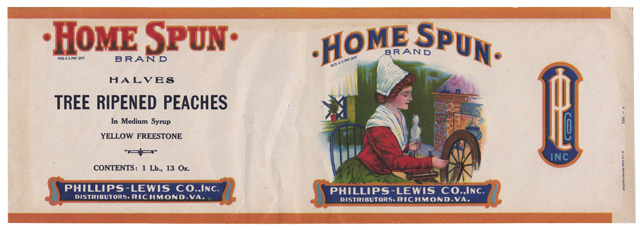 Canned peach label, ca. 1910